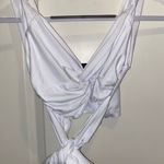 LIONESS Princess Polly White Tie Crop Tank Top Photo 2