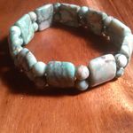Green Matrix Jasper Tanker Plain Stretch Bracelet (Size 6 to 7 Inch) Photo 3