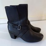 Abeo Women Pacifica Black Leather Heeled Ankle Boots Size 7 N Classic Photo 1
