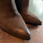 Halogen  Brown Pointed Toe Bootie Stacked Heel Photo 5