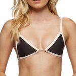 New Tavik Jett Colorblock Triangle Bikini Top Black and Cream Women's Size L Size L Photo 0