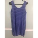 Fresh Produce  Small PERI BLUE Pinstripe DRAPE Cotton Jersey Dress $75 Photo 1
