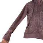 Athleta Triumph Printed Hoodie in Smoked Almond Brown Lynx Purple Print, Small Photo 6