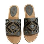 Latigo  Vella Embellished Slide Sandal In Silver Canvas, Sz 9.5 Photo 2