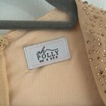 Oh Polly  Nude Beige Rhinestone Embellished Cut Out Ruched Corset Mini Dress Photo 4
