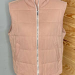 Pink Lily Quilted Full Zip Sleeveless Vest Large L Dusty Mauve Pink Cotton Photo 0
