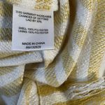 LPA ‎ Strapless Bodycon Dress Yellow White Stripe Midi Size Medium Fringe Hem Photo 10