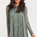 Show Me Your Mumu NWOT New Green Crochet Lace Eyelet Long Sleeve Dress XS Photo 0