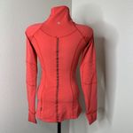 Lululemon  Toasty Tech Quilted Elbow Love Red Coral 1/2 Zip Jacket Coat Sz 2 Photo 6