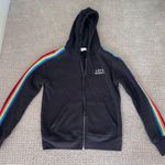 Spiritual Gangster Rainbow Stripe Love More Meditation Zip-Front Sweatshirt Hood Photo 3