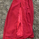 Lace Off the Shoulder with Slit and Lace Up Back Formal Dress in Red, Size US 4 Red Photo 5