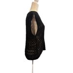 Evereve Black Sleeveless Open-Knit Cotton Sweater - Size L Photo 3