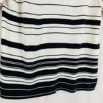 VTG Womens L White & Black Stripe Ribbed Polo Sweater Preppy 90s Old Money Retro Size L Photo 7