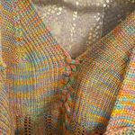 Jolie & Joy Colorful Boho Retro Knit Cropped Tank Top Medium NWOT Pink Photo 5