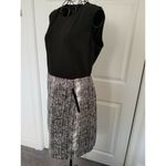 Loft  Petite Sleeveless Scoop Neck Black Top Gray Multi Color Tweed Skirt 12P Photo 1
