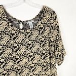 Catherines  Plus Size 1X Top 18W‎ 20W Lace Textured Beige Black Lined Keyhole 728 Photo 3