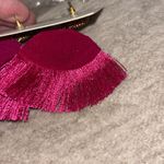 New Beaded eye earrings (evil eye) tasseled pink gold green white large Photo 2