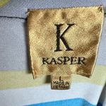 Kasper  blue yellow and gray ruched tie side dress size large Photo 3