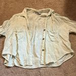 ZARA  light green button down cover up jacket. Says large but fits medium.  Photo 0