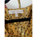 Love Shack Fancy Mini Party Dress Gold Metallic Floral Puff Sleeve Holiday Festive Photo 3