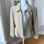 Vintage John Paul Richard Petite Tan Black Houndstooth Plaid Zip Short Jacket 14 Size 14P Photo 9