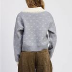 Jacquie the Label Georgia Contrast Collar Cardigan Gray Size XS Photo 2