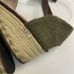 UGG  Sandals Delmar Wedge Espadrille Ankle Textured Sherpa Toe Bed Olive Green Photo 10