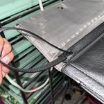 Dana Buchman  wristlet large faux leather silver handbag cluch Photo 2