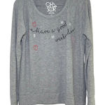 Chaser gray sweatshirt women's medium embroidered star heart weekend casual Photo 0