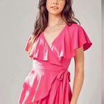 DO+BE Dark Pink Wrap Style Romper Summer Cocktail | Medium | NWT Photo 0