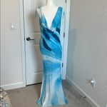 White Fox Boutique NWT White Fox Amore Backless Maxi Dress Aqua Blossom Vacation Cruise Medium Photo 9