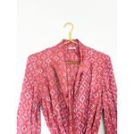 Poupette St. Barth Burgundy Satin Print Tie Kimono Top Size Medium Bohemian Chic Photo 3