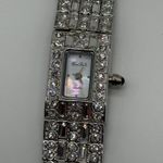 Vtg Erwin Pearl Women's Quartz Crystal Bracelet Watch Silver Tone Needs Battery Photo 2