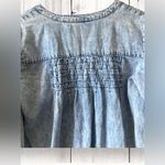 Tantrums Women's Chambray Bib Denim Blouse Top Size Mediun Blue Acid Wash Photo 4