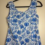 Persifor Tuckernuck Sleeveless Dress White Blue Seashell Print Summer Sport tech Photo 1