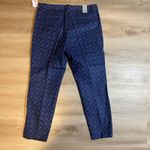 Joe Fresh  Women Size 12 Slim Fit Printed Dress Pants Navy Blue Geometric Pattern Photo 3
