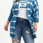 Torrid Blue Tie Dye Dolman Sleeve Open Cardigan Sweater Size 2X Photo 0