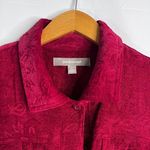 Croft & Barrow Red Brocade Jacquard Button Front Velvety Blazer Jacket Sz Large Photo 2