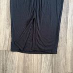 Beyond Yoga  Black Long Sleeve Dress Ribbed Stretchy Front Slit Midi Photo 6