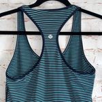 Lululemon racer back tank top green strip blue 2 tone pullover workout fitted Photo 4