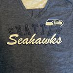 NFL  Seattle Seahawks Women's V-Neck Short Sleeve Shirt - Blue & Gray Medium Photo 1