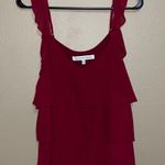 Cupcakes and Cashmere Women’s Burgundy Layered Flutter Sleeve tank top Photo 2