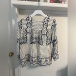 Anthropologie Maeve Navy and white Boho Blouse Photo 6