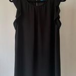 Women’s Mini black chiffon dress​ with ruffles sleeves size small Photo 0