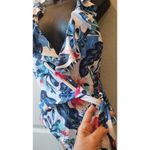 Ladies One Piece Swimsuit Large Blue Pink Floral women’s swimsuit White Photo 3