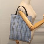 Burberry  Blue Tartan Nylon Tote Photo 11