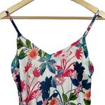 Parker  Floral Fiesta Ruffled Formal Mini Dress in White/Pink/Blue Size M Photo 10