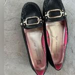 Anne Klein black loafers with silver hardware. Sz 8, EUC Photo 0