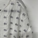 Lou & grey  Ann Taylor LOFT White Knot Short Sleeve Textured Blouse Size Medium Photo 2