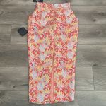 Lulus Ellarina Floral Metallic Pink Multicolor Midi Pencil Skirt Size XS Photo 5